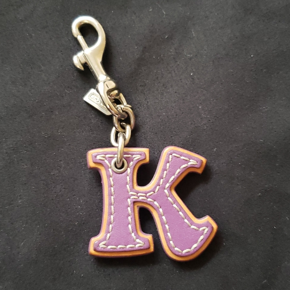 Coach Letter Initial Alphabet Key Chain Charm in K